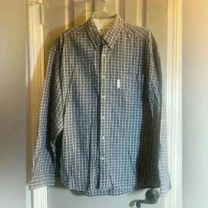 Columbia Mens long sleeve blue plaid button down shirt size Large